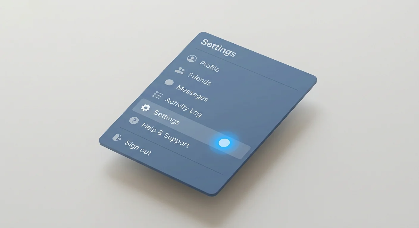 Open Facebook settings and privacy menu