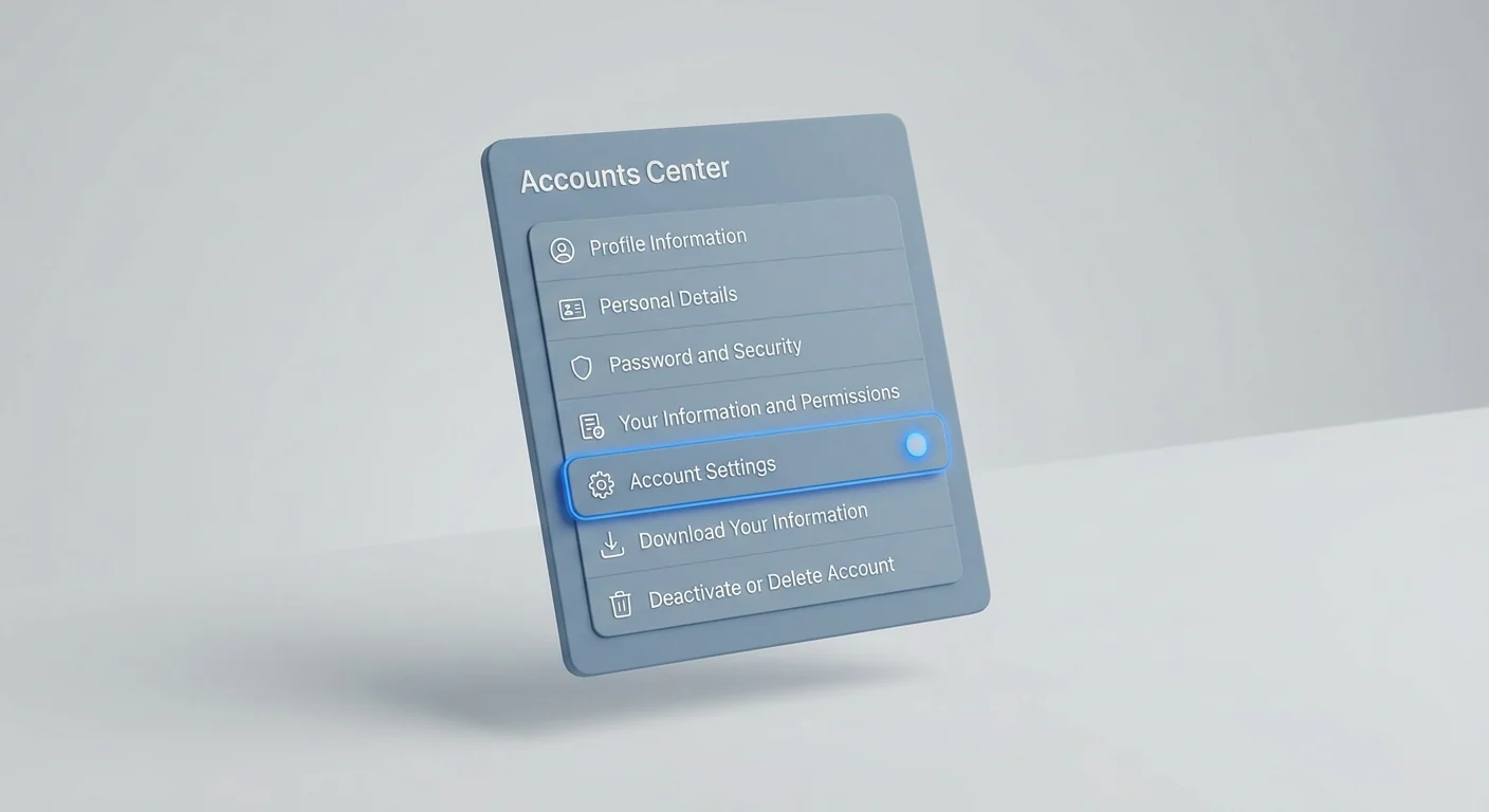 Meta Accounts Center inside Facebook settings