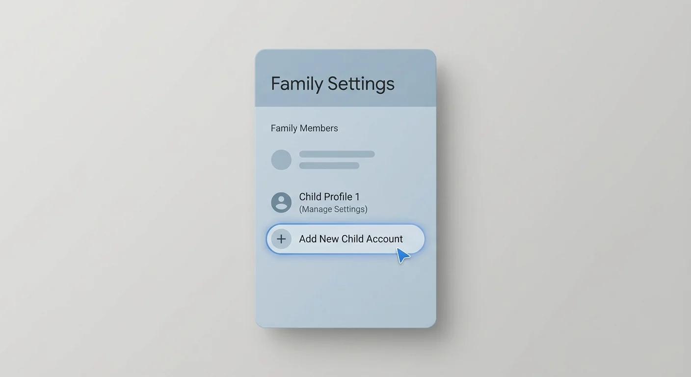 Add a child Google Account to Family Link