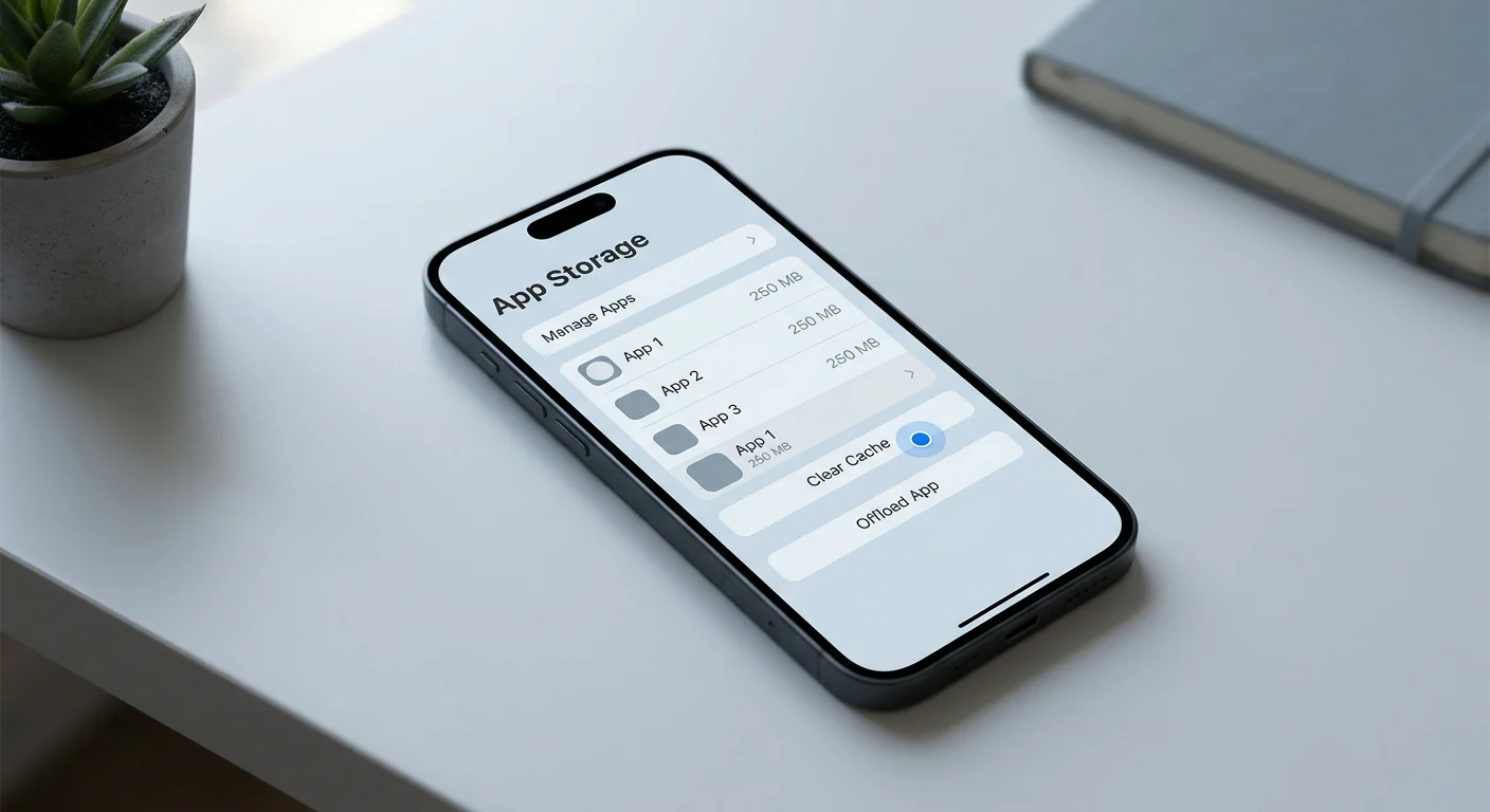 iPhone Storage screen for checking app data